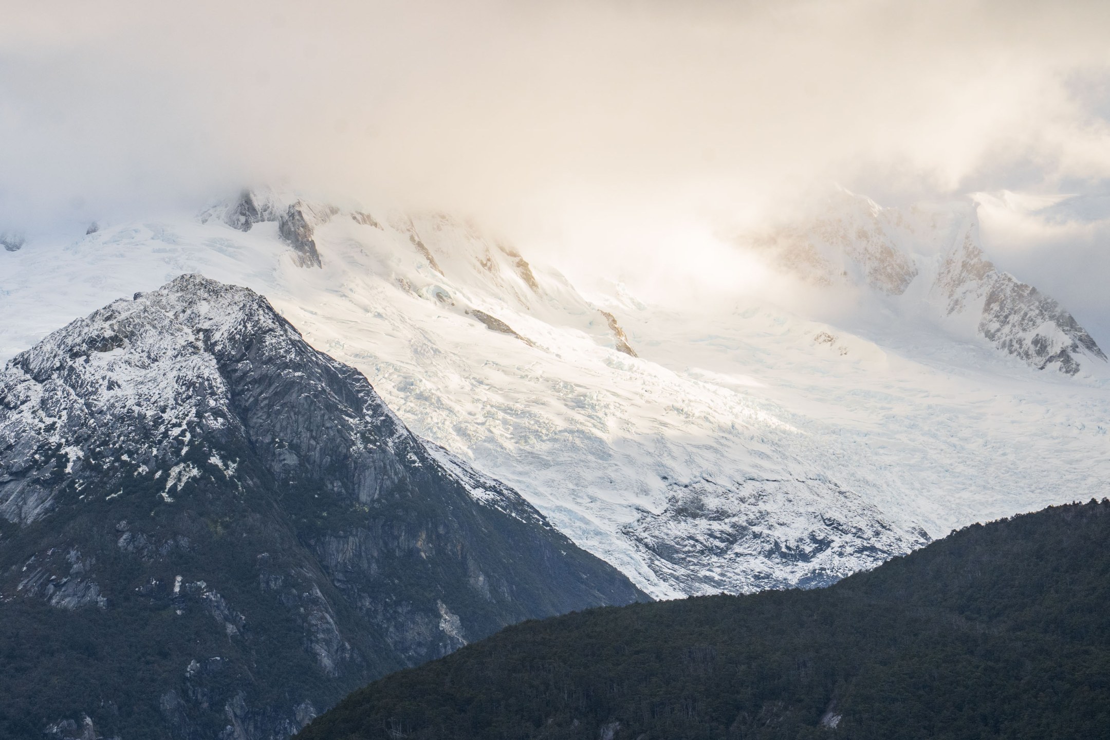 Jagged mountain peaks and endless wilderness of Yendegaia, Patagonia.