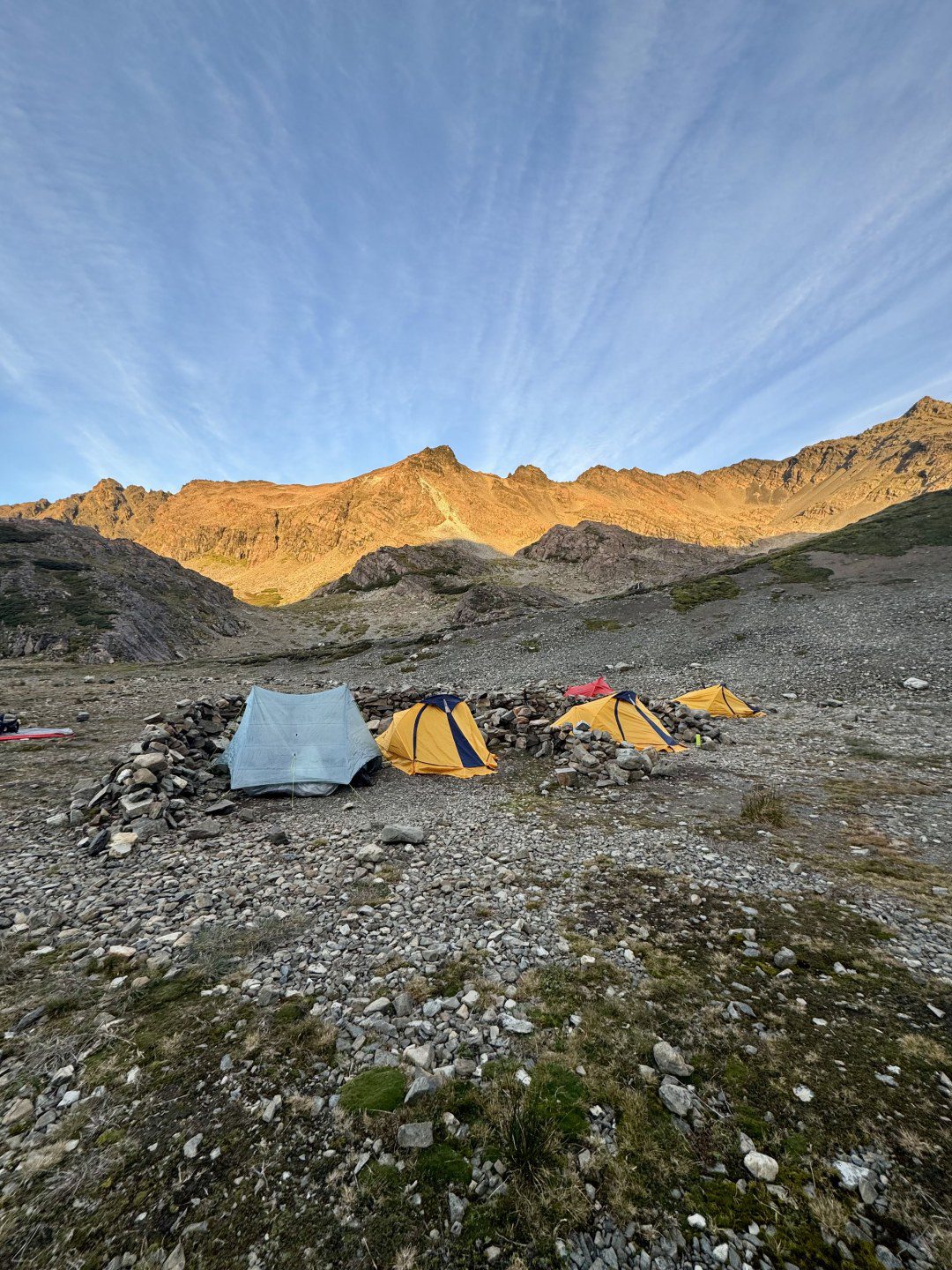 Camp while hiking in Yendegaia, Patagonia