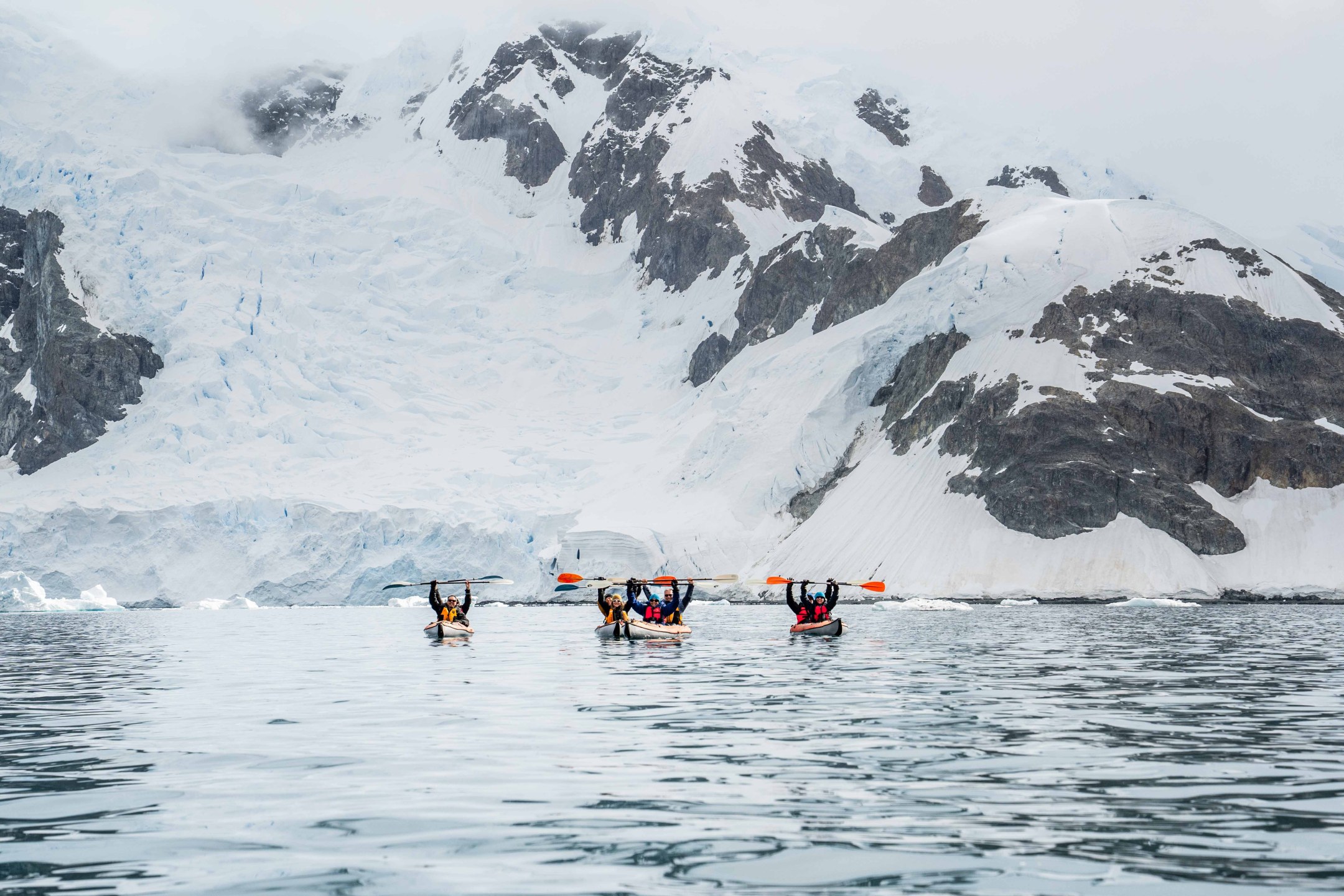 Snow covering the mountains of Thórsmörk. Haven for heli snowshoeing